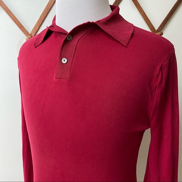 🍄 3/$30 Vintage 1970s Long Sleeve Polo Shirt - Picture 3 of 12